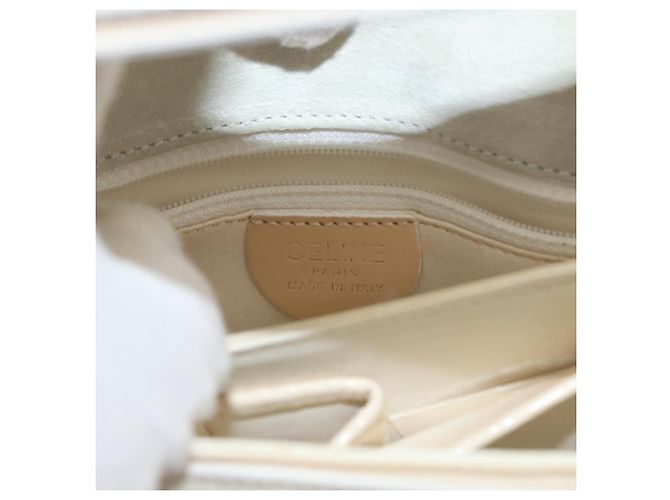 Céline Borsa a Spalla CELINE Circle Smalto Avorio Oro Auth 161499 D'oro Crudo - vista 20