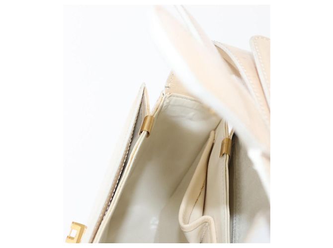 Céline Borsa a Spalla CELINE Circle Smalto Avorio Oro Auth 161499 D'oro Crudo - vista 22