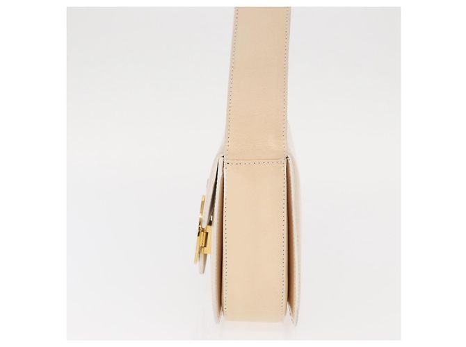 Céline Borsa a Spalla CELINE Circle Smalto Avorio Oro Auth 161499 D'oro Crudo - vista 3