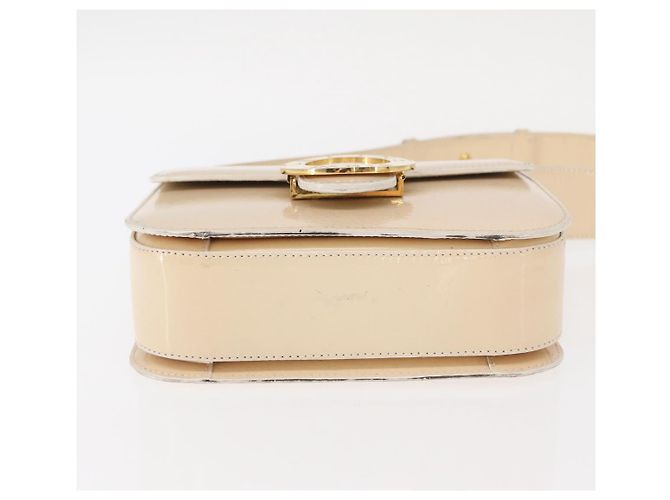 Céline Borsa a Spalla CELINE Circle Smalto Avorio Oro Auth 161499 D'oro Crudo - vista 5