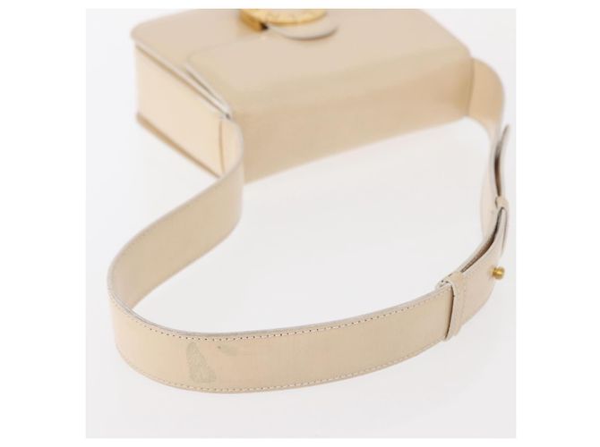 Céline Borsa a Spalla CELINE Circle Smalto Avorio Oro Auth 161499 D'oro Crudo - vista 7