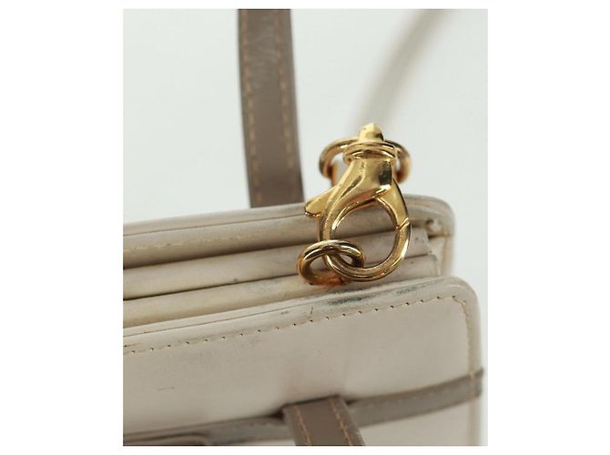 Borsa a mano Vala in pelle 2 in 1 bianca e oro Auth 160802 di Salvatore Ferragamo Bianco D'oro - vista 20