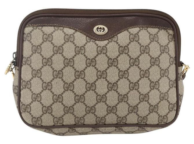 Gucci Borsa a Spalla GG Supreme PVC Beige Oro 97 02 068 Auth 161385 D'oro - vista 13