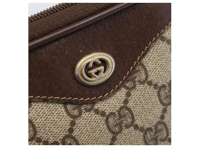 Gucci Borsa a Spalla GG Supreme PVC Beige Oro 97 02 068 Auth 161385 D'oro - vista 18