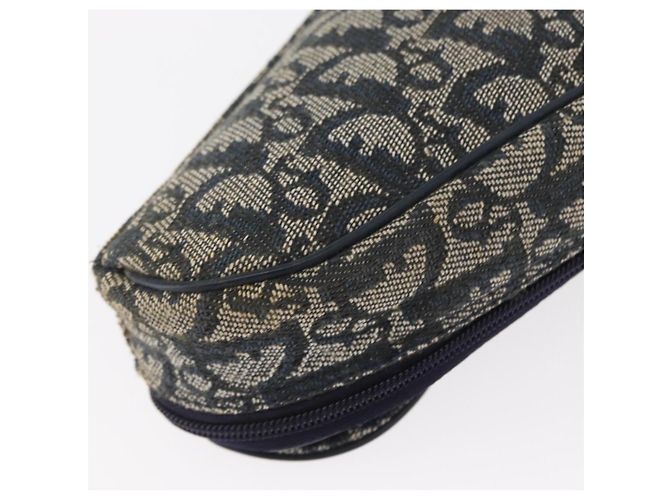 Bolso de Silla de Lona Trotter Christian Dior Azul Marino Dorado Auth 162748 - vista 15