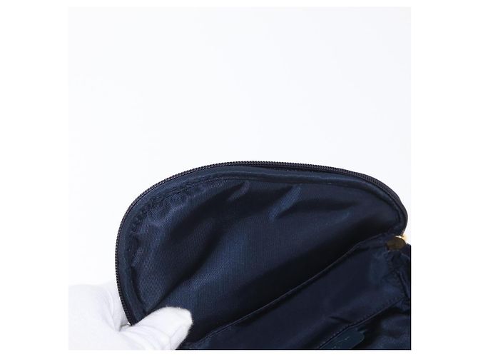 Bolso de Silla de Lona Trotter Christian Dior Azul Marino Dorado Auth 162748 - vista 17