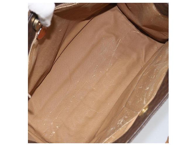Céline Borsa a mano in tela Macadam CELINE in pelle PVC marrone oro Auth 161051 D'oro - vista 11