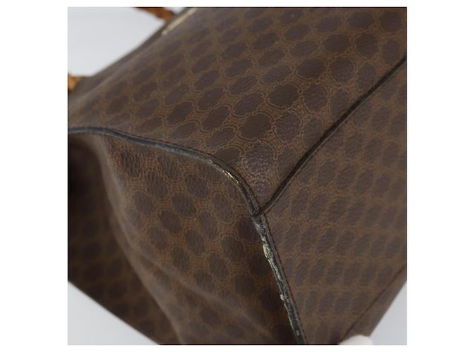 Céline Borsa a mano in tela Macadam CELINE in pelle PVC marrone oro Auth 161051 D'oro - vista 14