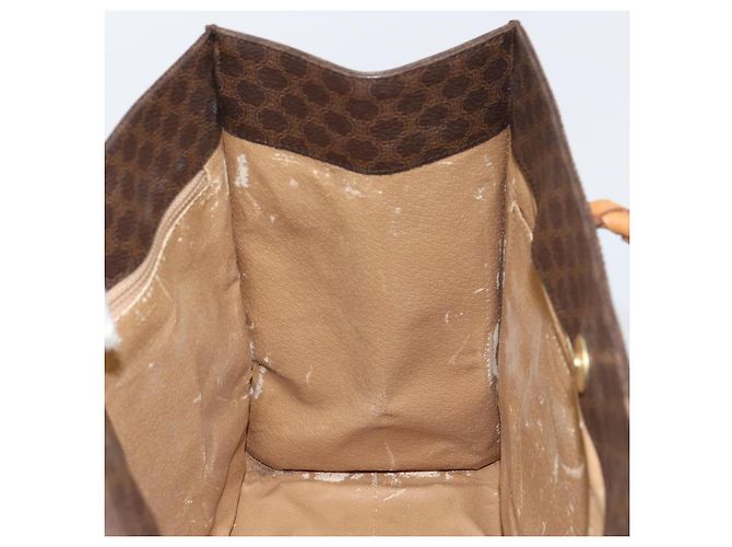 Céline Borsa a mano in tela Macadam CELINE in pelle PVC marrone oro Auth 161051 D'oro - vista 18