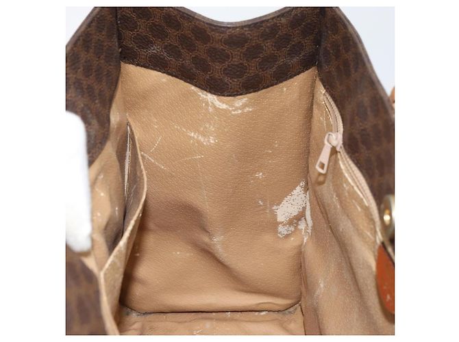 Céline Borsa a mano in tela Macadam CELINE in pelle PVC marrone oro Auth 161051 D'oro - vista 19