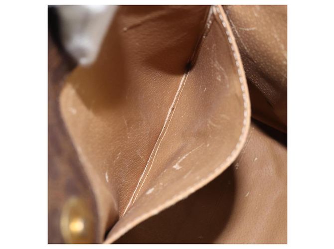 Céline Borsa a mano in tela Macadam CELINE in pelle PVC marrone oro Auth 161051 D'oro - vista 22