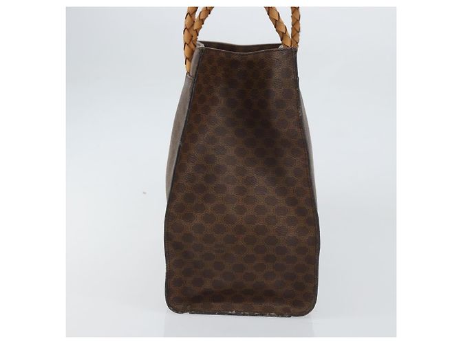 Céline Borsa a mano in tela Macadam CELINE in pelle PVC marrone oro Auth 161051 D'oro - vista 3