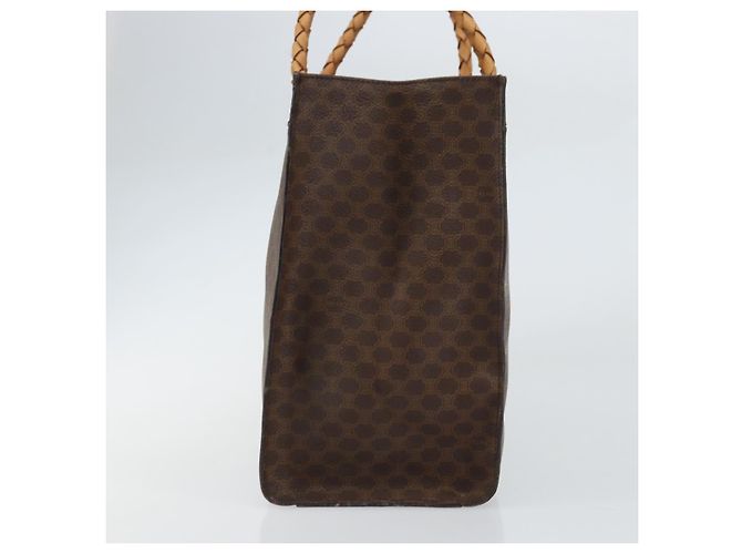 Céline Borsa a mano in tela Macadam CELINE in pelle PVC marrone oro Auth 161051 D'oro - vista 4