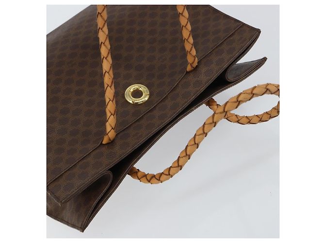 Céline Borsa a mano in tela Macadam CELINE in pelle PVC marrone oro Auth 161051 D'oro - vista 6