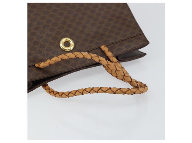 Céline Borsa a mano in tela Macadam CELINE in pelle PVC marrone oro Auth 161051 D'oro - vista 7