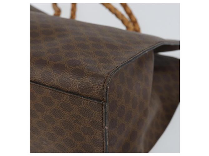 Céline Borsa a mano in tela Macadam CELINE in pelle PVC marrone oro Auth 161051 D'oro - vista 9