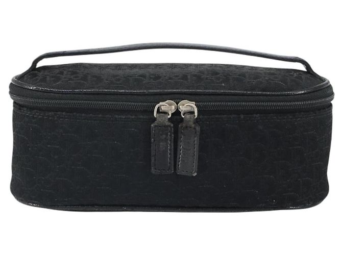 Pochette Vanity in Tela Trotter Christian Dior Nero Argento Auth hk3265 - vista 13