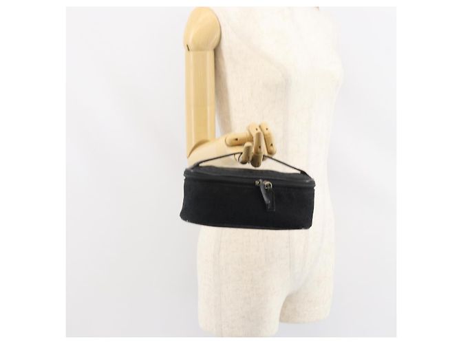 Pochette Vanity in Tela Trotter Christian Dior Nero Argento Auth hk3265 - vista 20