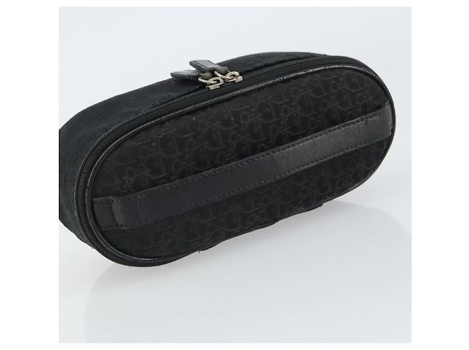 Pochette Vanity in Tela Trotter Christian Dior Nero Argento Auth hk3265 - vista 7