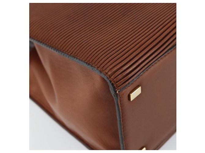 Céline Borsa a mano in tela Macadam CELINE in pelle 2 in 1 marrone oro Auth 160135 D'oro - vista 16