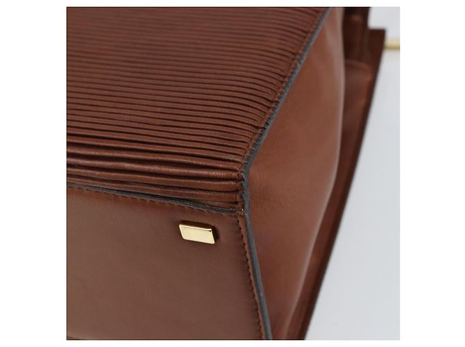 Céline Borsa a mano in tela Macadam CELINE in pelle 2 in 1 marrone oro Auth 160135 D'oro - vista 17