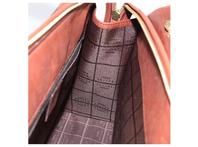 Céline Borsa a mano in tela Macadam CELINE in pelle 2 in 1 marrone oro Auth 160135 D'oro - vista 20