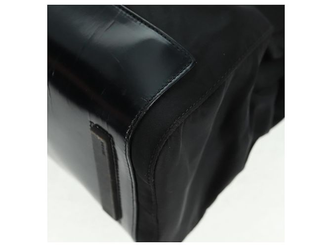 Borsa Tote Prada in Nylon Nero Argento Auth 160719 - vista 16