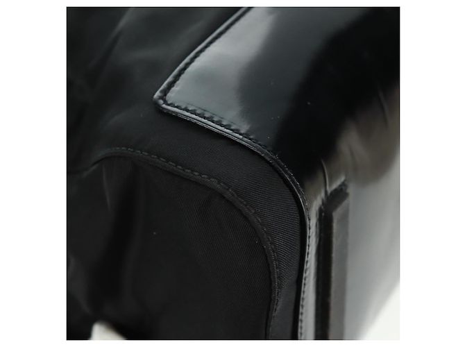 Borsa Tote Prada in Nylon Nero Argento Auth 160719 - vista 17