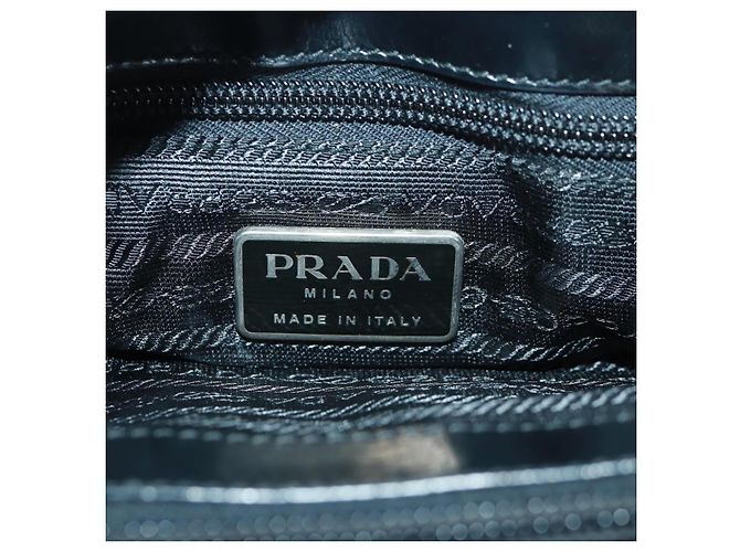 Borsa Tote Prada in Nylon Nero Argento Auth 160719 - vista 20