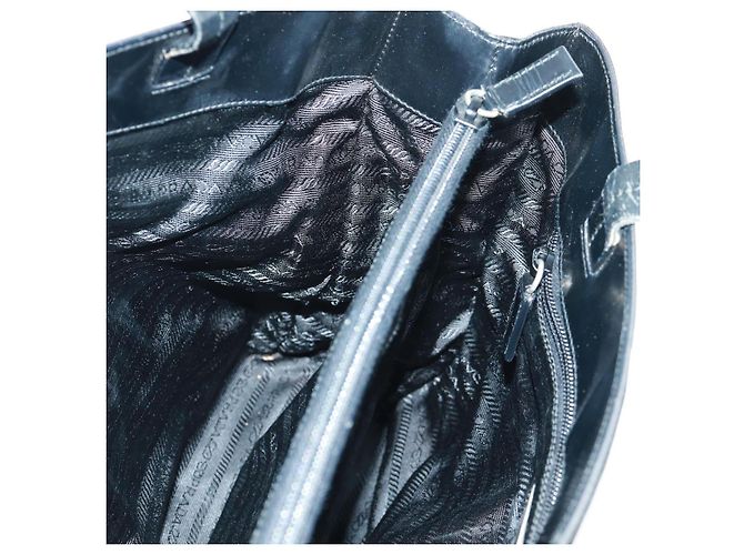 Borsa Tote Prada in Nylon Nero Argento Auth 160719 - vista 22