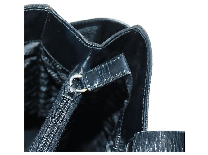 Borsa Tote Prada in Nylon Nero Argento Auth 160719 - vista 23