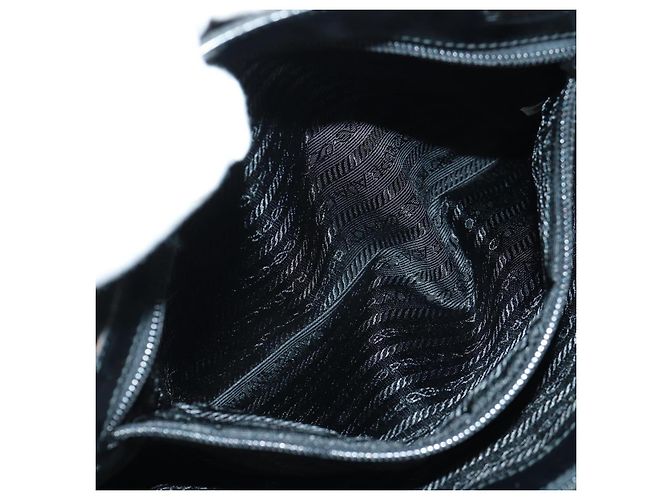 Borsa Tote Prada in Nylon Nero Argento Auth 160719 - vista 26