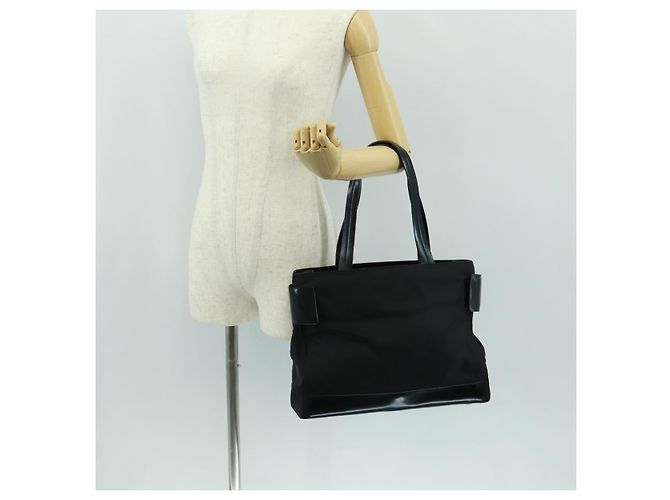 Borsa Tote Prada in Nylon Nero Argento Auth 160719 - vista 27