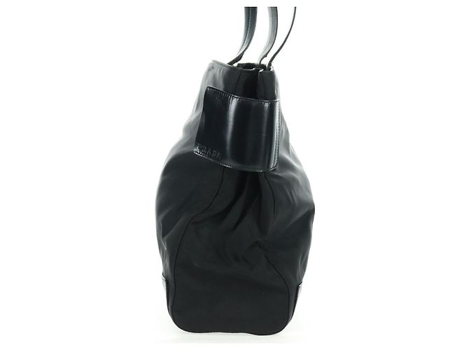 Borsa Tote Prada in Nylon Nero Argento Auth 160719 - vista 3