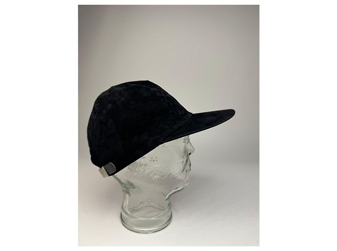 Vintage Courreges Samt SnapBack Schwarz - Ansicht 2