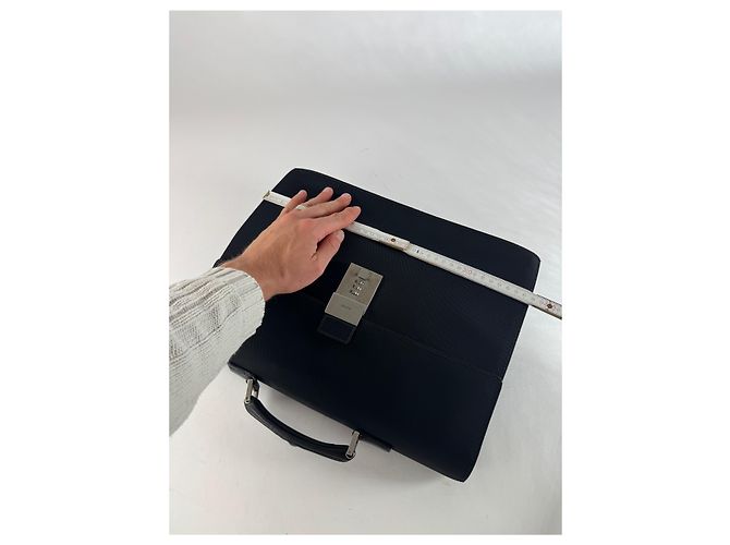 Pasta de couro de poliéster vintage Gucci preta Preto - vista 11