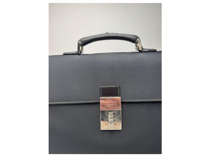 Pasta de couro de poliéster vintage Gucci preta Preto - vista 3