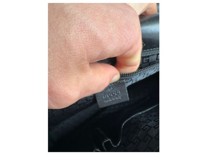 Pasta de couro de poliéster vintage Gucci preta Preto - vista 9