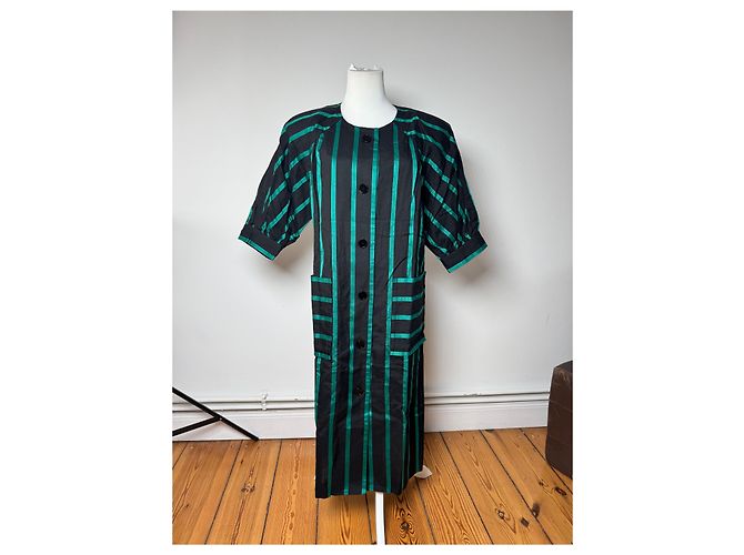Abito a righe vintage Givenchy verde e nero - vista 10