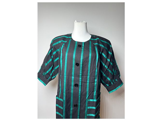 Abito a righe vintage Givenchy verde e nero - vista 11