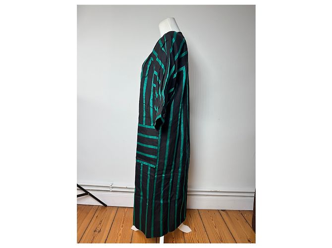 Abito a righe vintage Givenchy verde e nero - vista 2