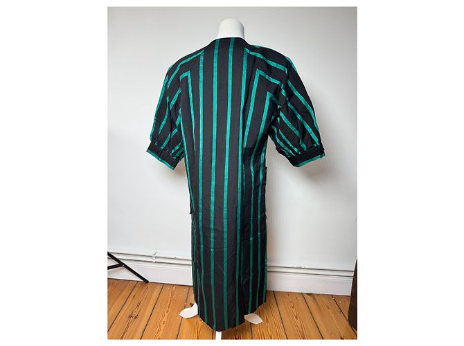 Abito a righe vintage Givenchy verde e nero - vista 3