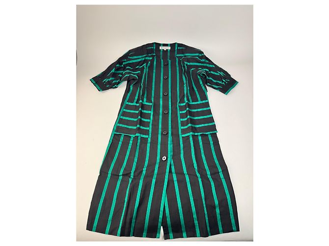Abito a righe vintage Givenchy verde e nero - vista 4