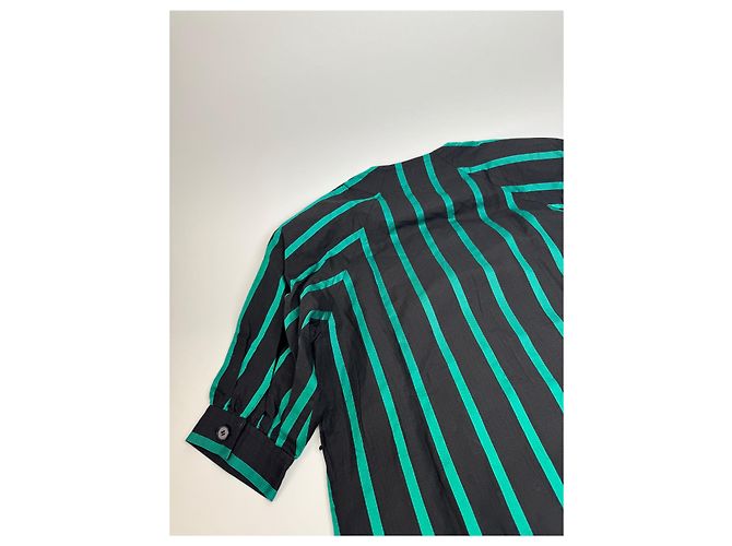 Abito a righe vintage Givenchy verde e nero - vista 8