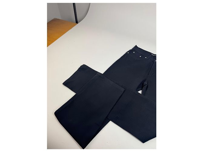 Pantaloni in cotone vintage Versace neri M Nero - vista 4