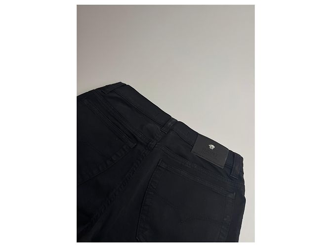 Pantaloni in cotone vintage Versace neri M Nero - vista 7