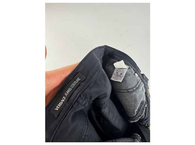 Pantaloni in cotone vintage Versace neri M Nero - vista 8