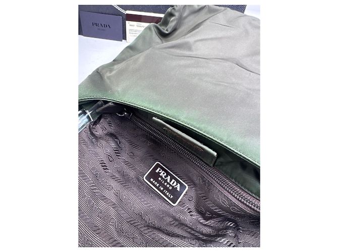 Vintage Prada Polyester Handtasche Grün - Ansicht 4