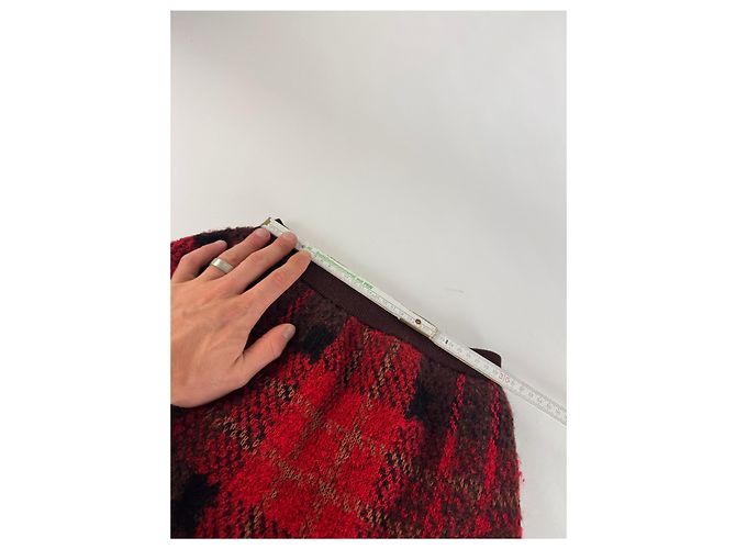 Vintage Yves Saint Laurent Karierte Rock Rot Schwarz - Ansicht 6