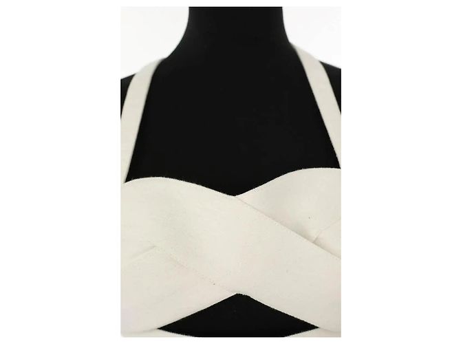 Autre Marque Top in cotone ecru Crudo - vista 2
